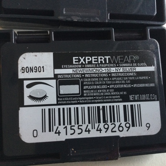 Set of 3 Maybelline Expertwear Shadow NY Silver Fierce Fuschia Raw Ruby - Picture 5 of 5